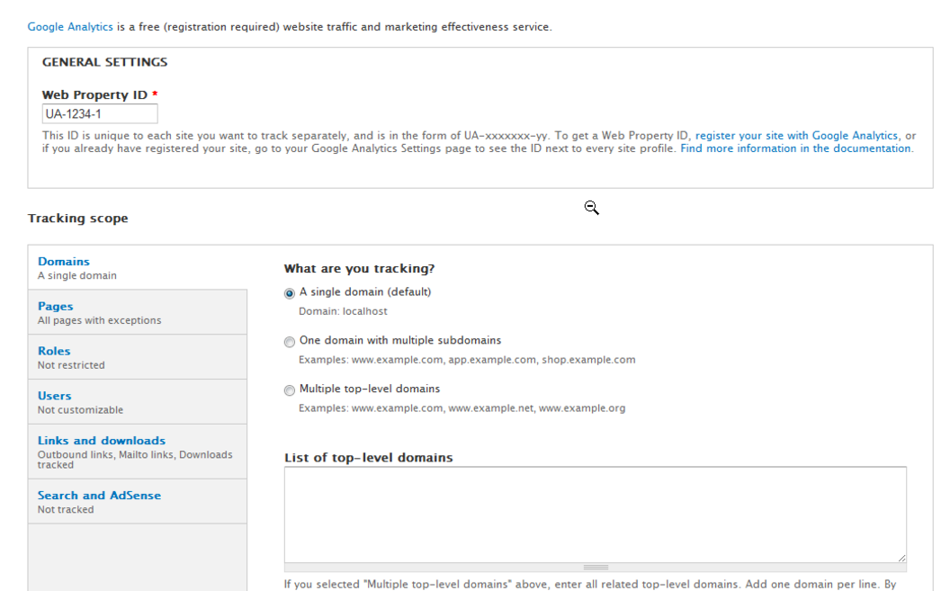 Google Analytics module