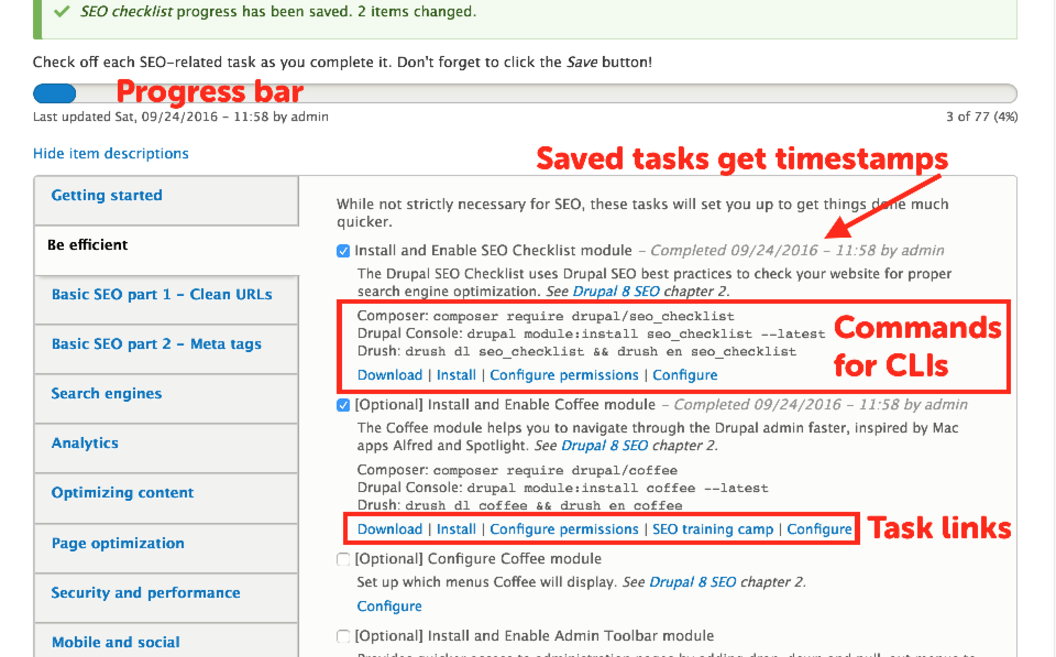 SEO checklist module