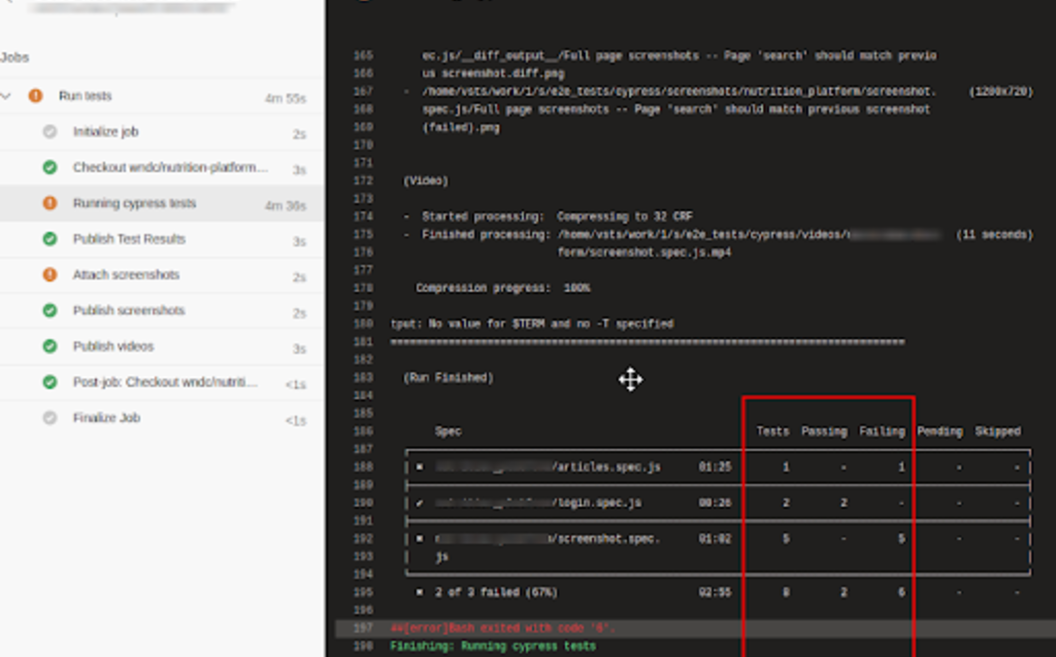 running cypress tests